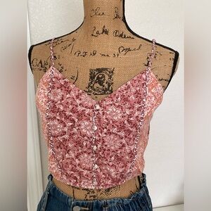 American Eagle Outfitters Red Floral Camisole